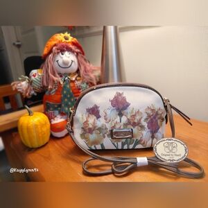 Original By Sharif 1827 Hand Painted Floral Bag